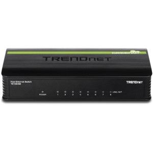 TRENDnet TE100-S8 8-Port Unmanaged Fast Ethernet Switch, Desktop, fanless